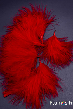 Maraboet-kalkoen-dons - 4-7 cm - donkerrood